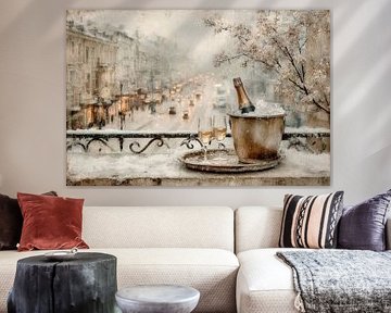 Nature morte festive au champagne - Dreamy Painting sur Joriali photographie et peintures