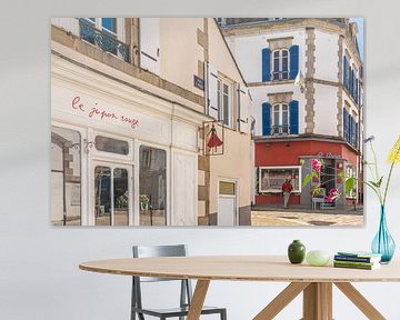 Old town alley in Douarnenez, Brittany