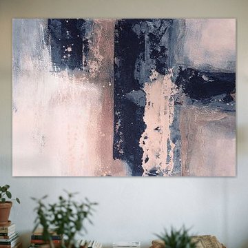 Abstract Blauw en Blos Art Print