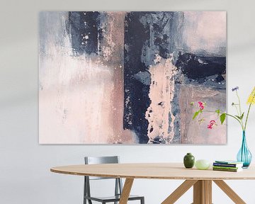 Abstract Blue and Blush Art Print by Ela Szczepaniak