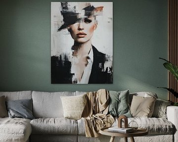 Portrait abstrait expressif sur Carla Van Iersel