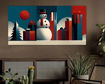 Weihnachtsverkaufsbanner mit Schneemann. von Ariadna de Raadt-Goldberg