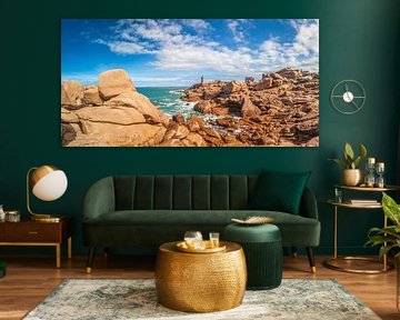 Rocky coast at the Phare de Ploumanac`h, Brittany