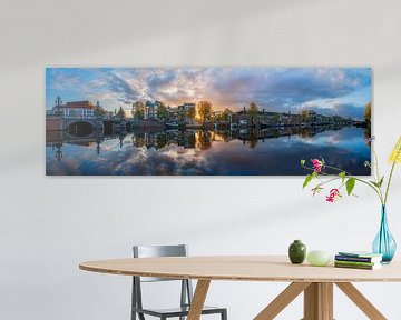 View of the Amstel River (east side) and the Walter Süskind Bridge in Am by Amsterdam.Photos