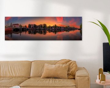 View of the Amstel River (east side) and the Walter Süskind Bridge in Am by Amsterdam.Photos