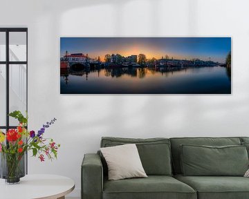 View of the Amstel River (east side) and the Walter Süskind Bridge in Am by Amsterdam.Photos