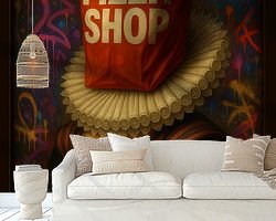 Voorbeeld van het werk in een kamer