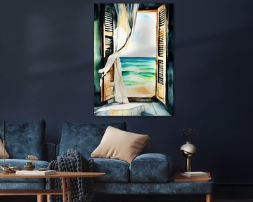Sea view - Watercolour window by Niklas Maximilian