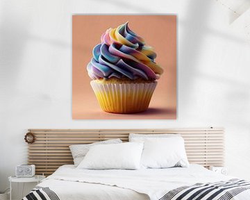 Cupcake gebak geel-blauw-paars van TheXclusive Art