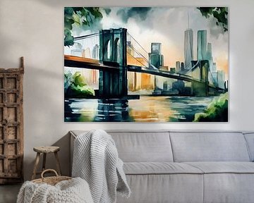 New York Skyline - Watercolour by Niklas Maximilian