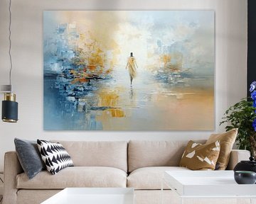 Jezus op het water - aquarel van Niklas Maximilian