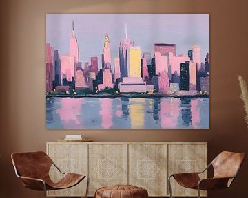 New York Skyline - aquarelle pastel