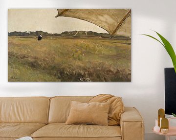 Landscape with painter's parasol, Willem Bastiaan Tholen