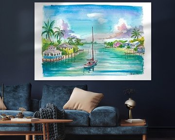Sonnendurchfluteter Marsh Harbour auf Abaco Island Küstenidylle von Markus Bleichner