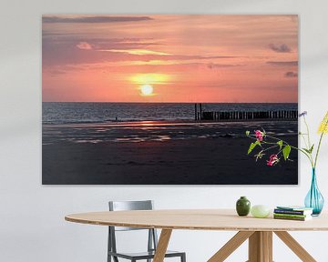 Setting sun on the coast of Zeeland by A Rap