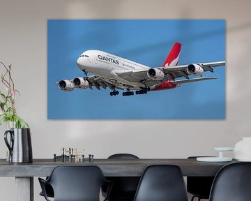 Qantas Airbus A380 passagiersvliegtuig.