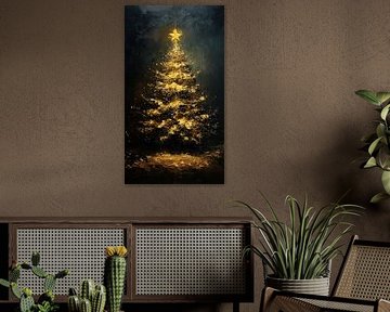 Weihnachtsstern | Goldener Weihnachtsbaum von Wunderbare Kunst