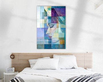 Abstraktes Porträt einer Frau von Kunst Laune