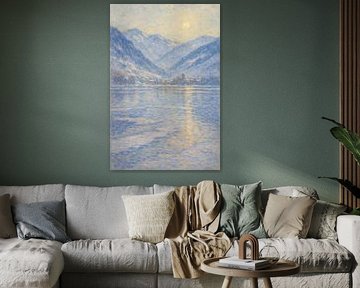 Gelassene gefrorene Reflexionen - Monet-inspirierter Wintersee