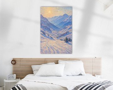 Alpines Tal des Lichts - Eine von Claude Monet inspirierte Winterlandschaft