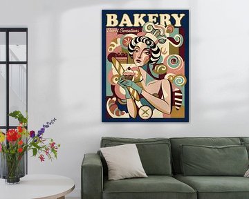 Süße Sensationen: Retro Bäckerei Kunst Poster