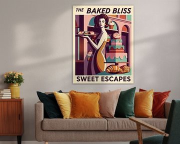 Titel: Elegantes Bäckereiglück: Vintage Art Deco Gemälde