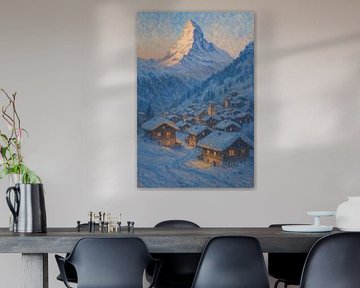 Dämmerung unter dem Matterhorn - Warme Lichter in kalter Luft