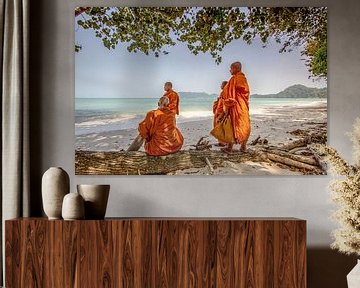 Monks at the Beach on Koh Phayam by Levent Weber