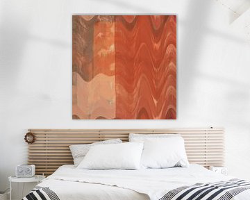 Retro abstracte kunst uit de jaren 70 in terracotta, oranje, bruin II van Dina Dankers