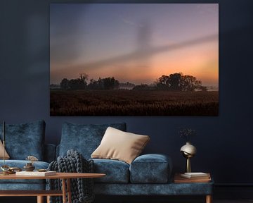 Zonsopgang over de IJssel tijdens een mooie herfstochtend van Sjoerd van der Wal Fotografie