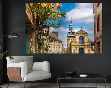 Eglise St Mathurin in the old town of Moncontour, Brittany