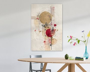 Abstrakte Malerei - Gold Rot Elegant Geometrisch von Joriali Abstrakte Kunst