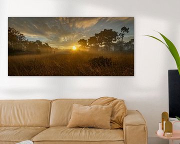 Landschaft mit Sonnenaufgang.