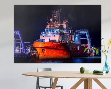 Harlingen Haven – Nachtstilte 'Glomar Supporter' van Edwin Kooren