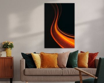 Light wave in Orange Flowing Energy in Shadow by Eva Lee