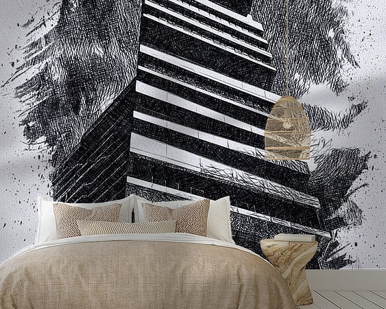 Voorbeeld van het werk in een kamer