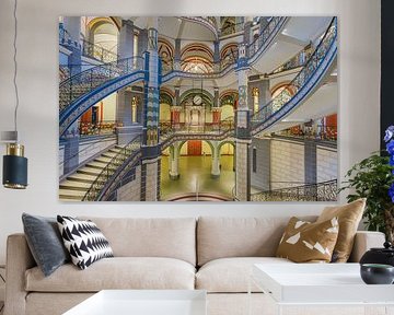 Kleurrijke Architectuur van het Landgericht in Halle (Saale) van Henk Meijer Photography