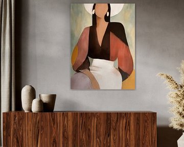 Figurative abstract portrait in warm colours by Studio Allee