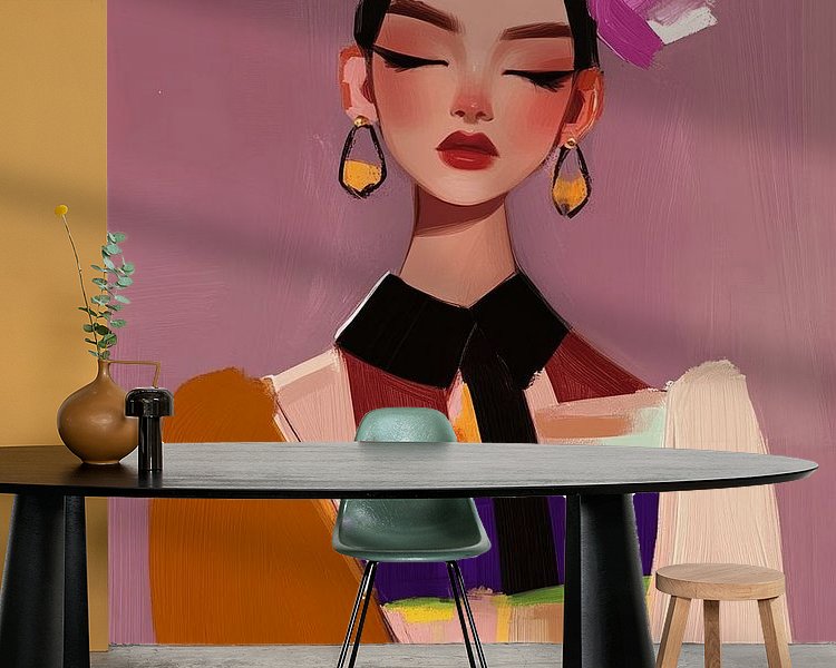 Voorbeeld van het werk in een kamer