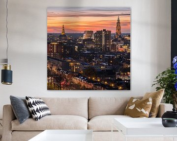 Groningen skyline after sunset