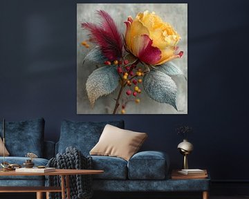 yellow flower with water and icing