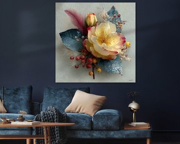 yellow flower with water and icing