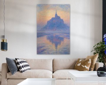 Mont-Saint-Michel in der Morgendämmerung - Monet-inspirierte französische Nebellandschaft von Travel Shop