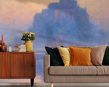 Mont-Saint-Michel bij zonsopgang - Frans mistig landschap geïnspireerd door Monet