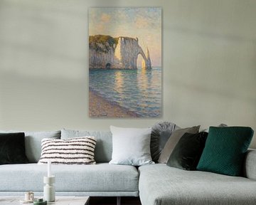 Goldenes Licht bei Étretat - Impressionistische Küstenlandschaft Wandkunst von Travel Shop