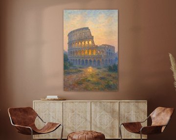 Rom Kolosseum in der Morgendämmerung - Soft Sunrise Historischer Kunstdruck von Travel Shop