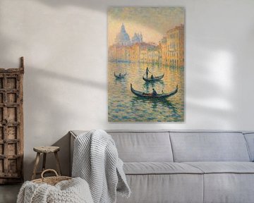 Venetië Droomlandschap bij zonsopgang - Gondels op het Canal Grande Art Print van Travel Shop