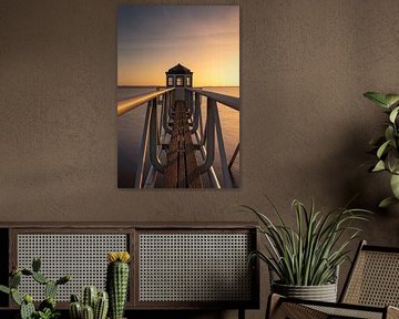 Oostmahorn gauge at sunrise - Silence over the water by KB Design & Photography (Karen Brouwer)