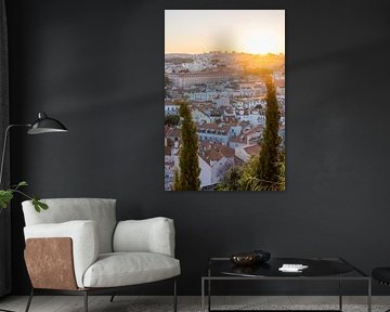 Vue imprenable sur Lisbonne au coucher du soleil sur Lydia