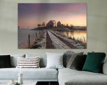 Der Hügel von Ezinge im Winter bei Sonnenaufgang von KB Design & Photography (Karen Brouwer)